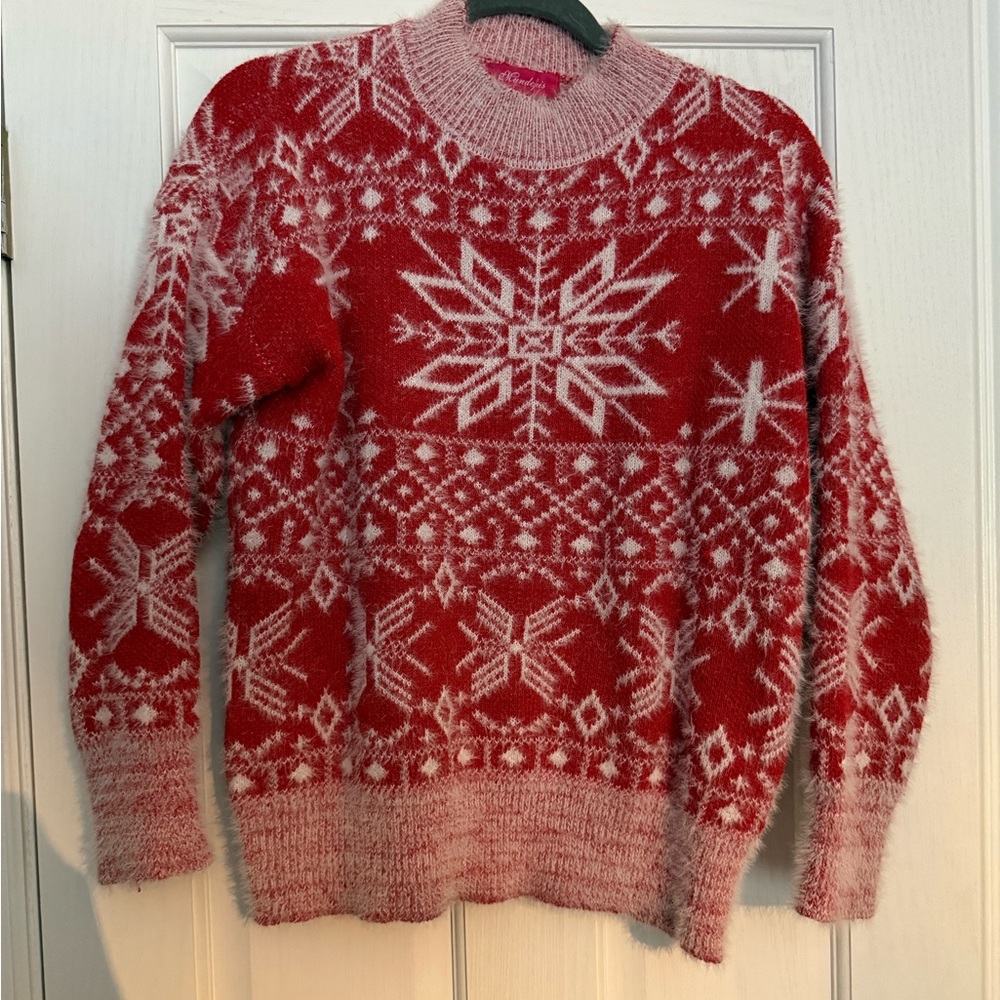 Red and White Snowflake Sweater
